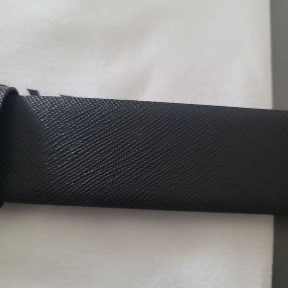 Prada Reversible Black/Brown Leather Belt with Gold Logo. Size 42 main image 6